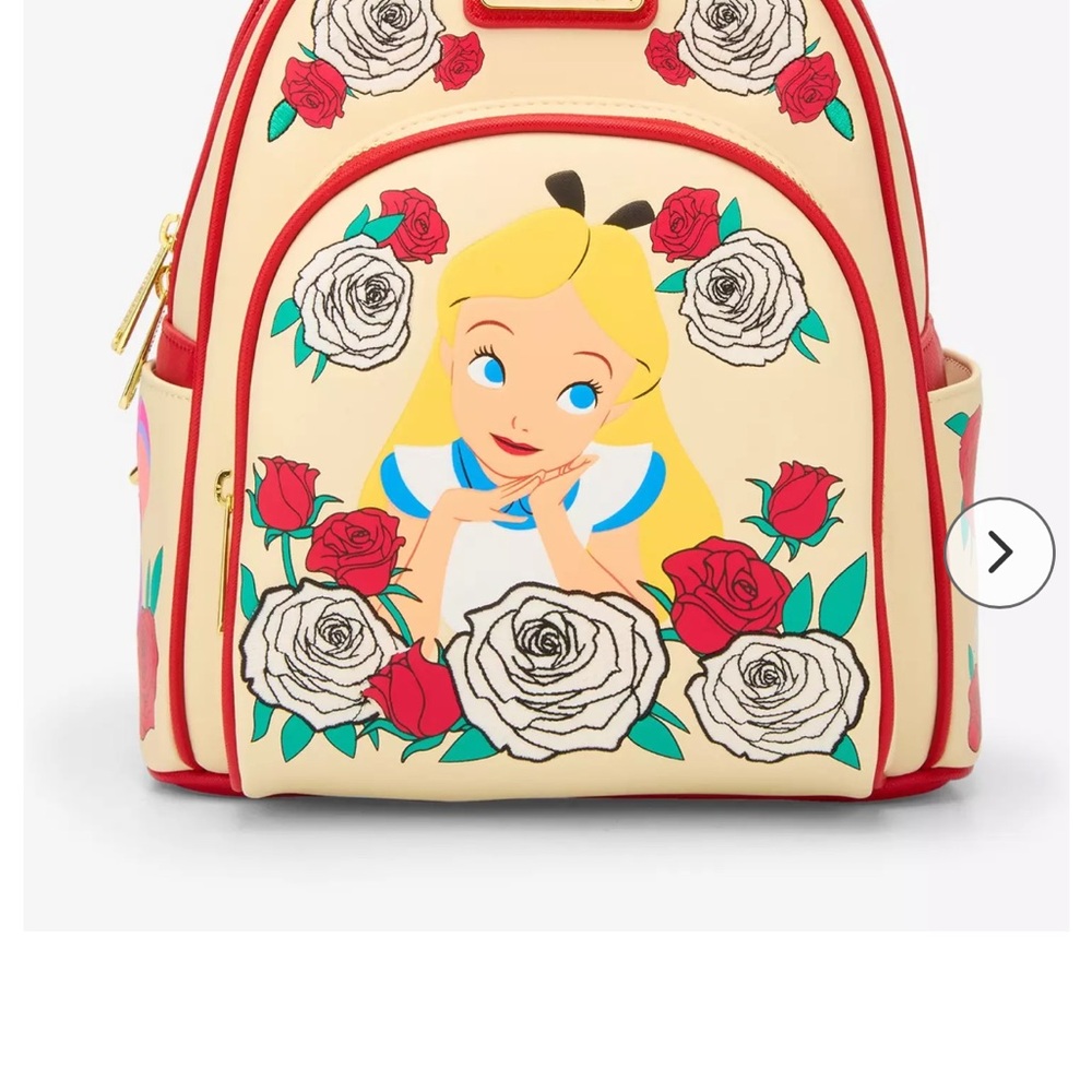 Color changing roses Alice in Wonderland Loungefly backpack